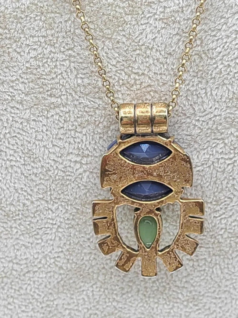 J Crew Gold Tone Boho Pendant Necklace